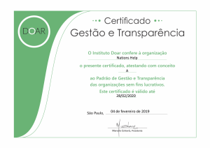 Certificado DOAR 2019 Nations Help